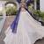 Violet&White Cotton Readymade Navratri Lehenga Choli with Leheriya & Patchework