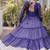 Violet&White Cotton Readymade Navratri Lehenga Choli with Leheriya & Patchework