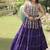 Violet Cotton Readymade Navratri Lehenga Choli with Kutchi & Patchework