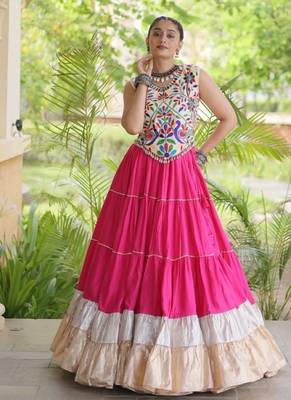 Rani Rayon Readymade Navratri Lehenga Choli with Kutchi Work 1