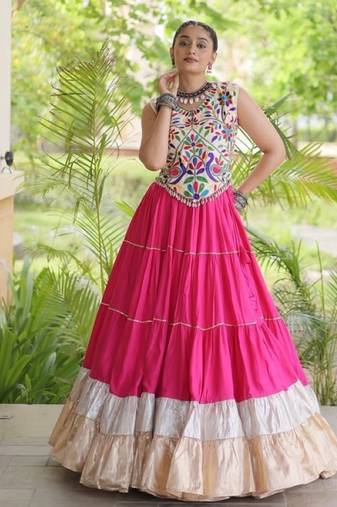 Rani Rayon Readymade Navratri Lehenga Choli with Kutchi Work