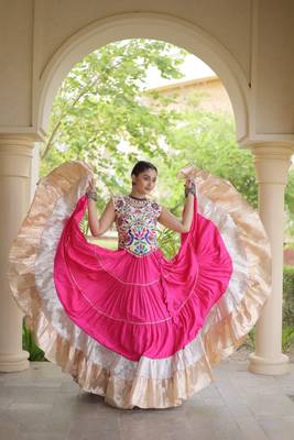 Rani Rayon Readymade Navratri Lehenga Choli with Kutchi Work 3