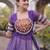 Violet&White Cotton Readymade Navratri Lehenga Choli with Bandhej & Patchework