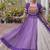 Violet&White Cotton Readymade Navratri Lehenga Choli with Bandhej & Patchework