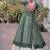 Mehendi&White Cotton Readymade Navratri Lehenga Choli with Bandhej & Patchework