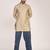 Men's solid pure linen short kurta
