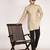 Men's solid pure linen short kurta