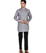 Men's pure linen pintuck short kurta