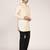 Men's pure linen short kurta with thread work
