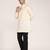 Men's pure linen short kurta with thread work
