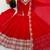 Red georgette anarkali suit set with heavy zari embroidery & mirror work border