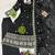 Women's black embroidered anarkali kurta pant set with dupatta