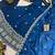 Women's blue embroidered anarkali kurta pant set with dupatta