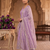 Women's lavendar embroidered anarkali kurta pant set with dupatta