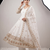 Women's white embroidered anarkali kurta pant set with dupatta