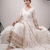 Women's white embroidered anarkali kurta pant set with dupatta