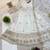 Women's white embroidered anarkali kurta pant set with dupatta