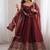 Maroon  embroidered anarkali suit set for women