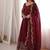 Maroon  embroidered anarkali suit set for women