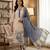 Navy blue muga cotton jamdani pichwai weaving 3 pc salwar suit