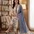 Navy blue muga cotton jamdani pichwai weaving 3 pc salwar suit