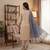 Navy blue muga cotton jamdani pichwai weaving 3 pc salwar suit