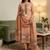 Peach muga cotton jamdani pichwai weaving 3 pc salwar suit