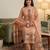 Peach muga cotton jamdani pichwai weaving 3 pc salwar suit