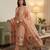 Peach muga cotton jamdani pichwai weaving 3 pc salwar suit