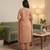 Peach muga cotton jamdani pichwai weaving 3 pc salwar suit