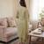 Pista green muga cotton jamdani pichwai weaving 3 pc salwar suit