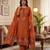 Orange muga cotton jamdani pichwai weaving 3 pc salwar suit