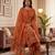 Orange muga cotton jamdani pichwai weaving 3 pc salwar suit