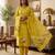Yellow muga cotton jamdani pichwai weaving 3 pc salwar suit
