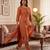 Orange muga cotton jamdani pichwai weaving 3 pc salwar suit