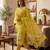 Yellow muga cotton jamdani pichwai weaving 3 pc salwar suit