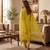 Yellow muga cotton jamdani pichwai weaving 3 pc salwar suit