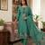 Teal muga cotton jamdani pichwai weaving 3 pc salwar suit