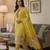 Yellow muga cotton jamdani pichwai weaving 3 pc salwar suit
