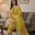 Yellow muga cotton jamdani pichwai weaving 3 pc salwar suit