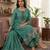Teal muga cotton jamdani pichwai weaving 3 pc salwar suit