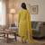 Yellow muga cotton jamdani pichwai weaving 3 pc salwar suit
