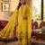 Yellow muga cotton jamdani pichwai weaving 3 pc salwar suit
