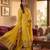 Yellow muga cotton jamdani pichwai weaving 3 pc salwar suit