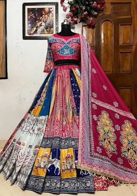 Dark Pink Navratri Lehenga Choli With Dupatta 1