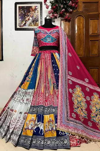 Dark Pink Navratri Lehenga Choli With Dupatta