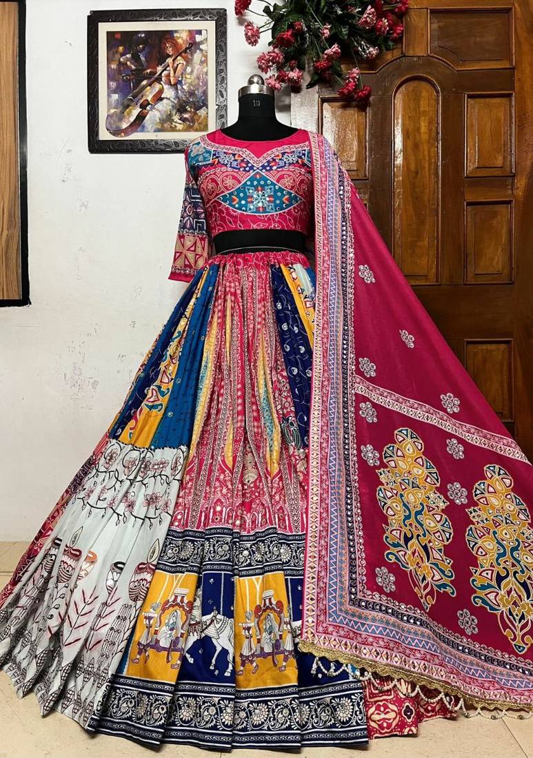 Dark Pink Navratri Lehenga Choli With Dupatta