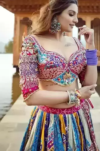 Dark Pink Navratri Lehenga Choli With Dupatta