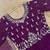 purple color elegant embroidery with sequence detailing faux georgette gown set