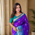 purple colour elephant weaved butti mottifs vibrant elegant pallu silk blend saree